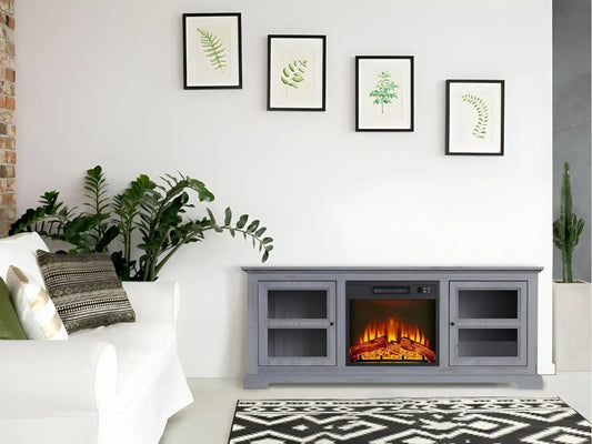 Lareira Elétrica inserida em Aparador Móvel Che-900 2000W - Chama Vermelha