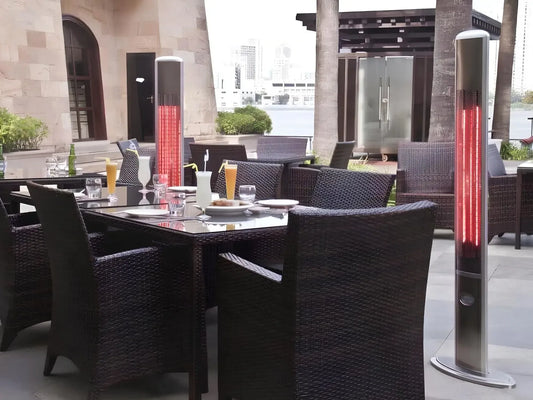 Aquecedor Exterior/ Interior Elétrico Módena Inox - Chama Vermelha