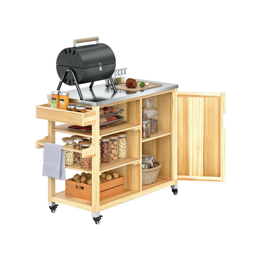 Carrinho/ Mesa de Preparação de Alimentos - Chama Vermelha