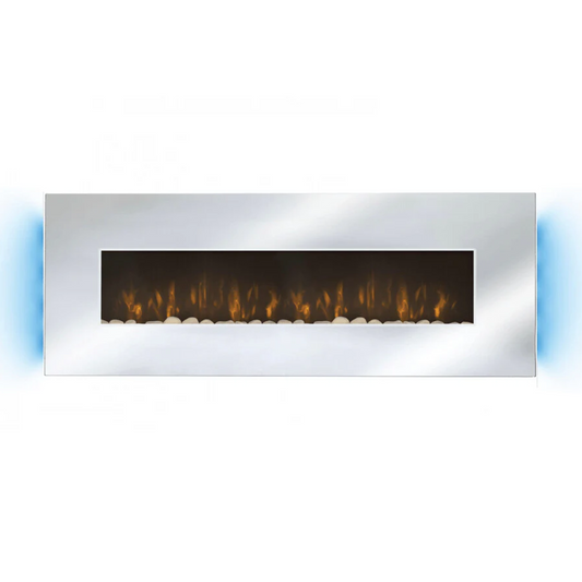 Lareira Elétrica Espelhada Pedras Decorativas 2000W Panorâmica Che-510 - Chama Vermelha