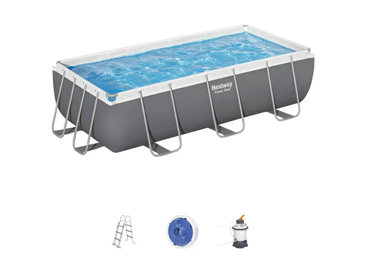 Piscina Elevada Retangular Power Steel Bestway 404x201x100cm - Chama Vermelha