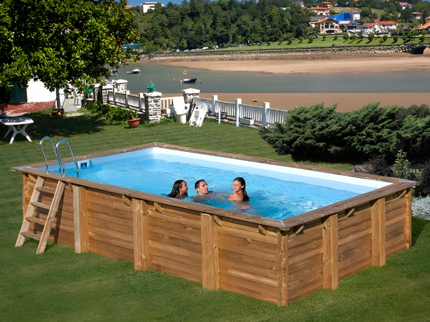 Piscina Madeira Retangular Évora Gre 620 x 420 x 133 cm