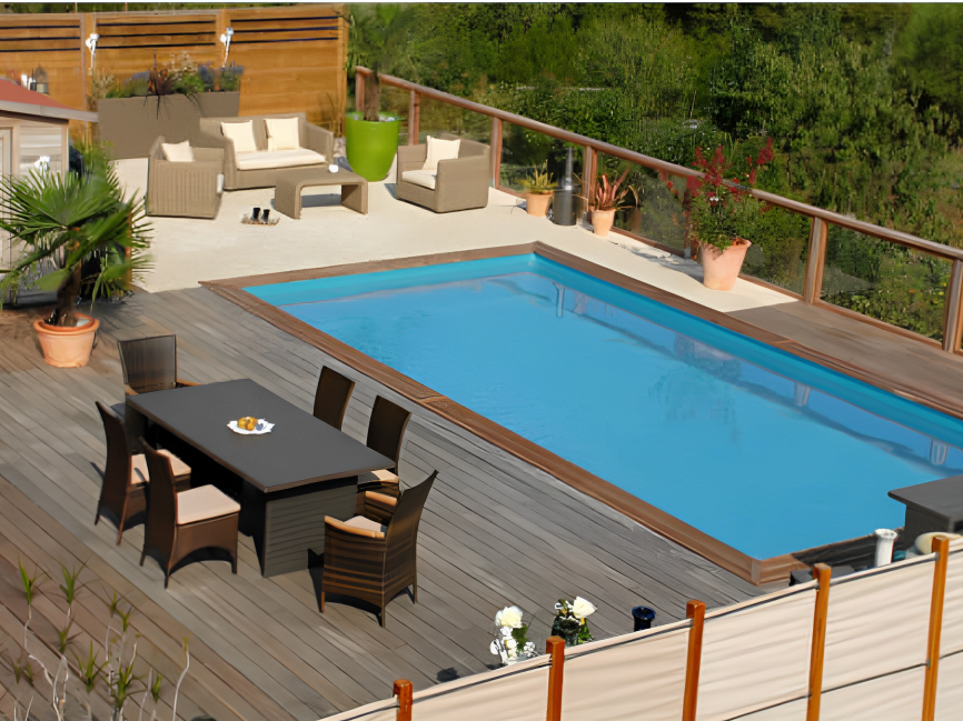 Piscina Madeira Retangular Évora Gre 620 x 420 x 133 cm