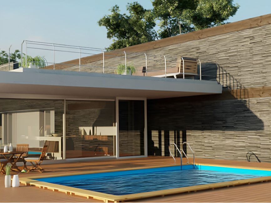 Piscina Madeira Retangular Évora Gre 620 x 420 x 133 cm