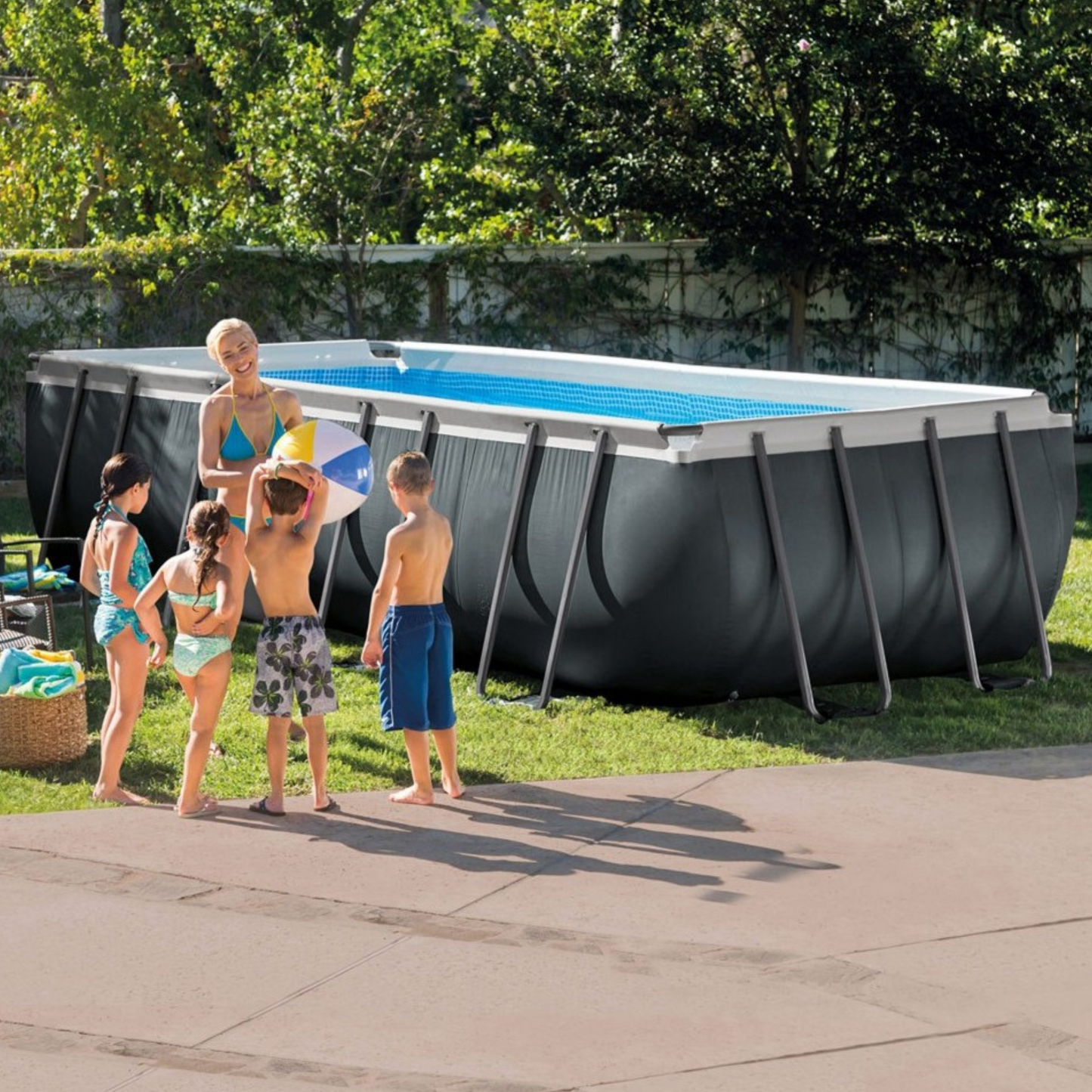 Piscina Retangular Amovível Ultra XTR Frame 5m com Sistema de Filtragem - Chama Vermelha