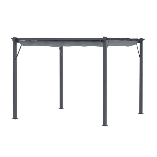 Pérgola de Jardim 3x3 com Teto Retrátil - Chama Vermelha