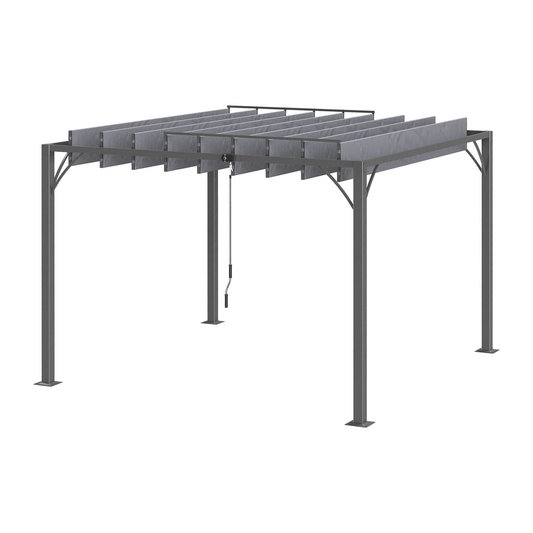 Pérgola para Jardim com Lâminas Superiores Giratórias 3x3m - Chama Vermelha