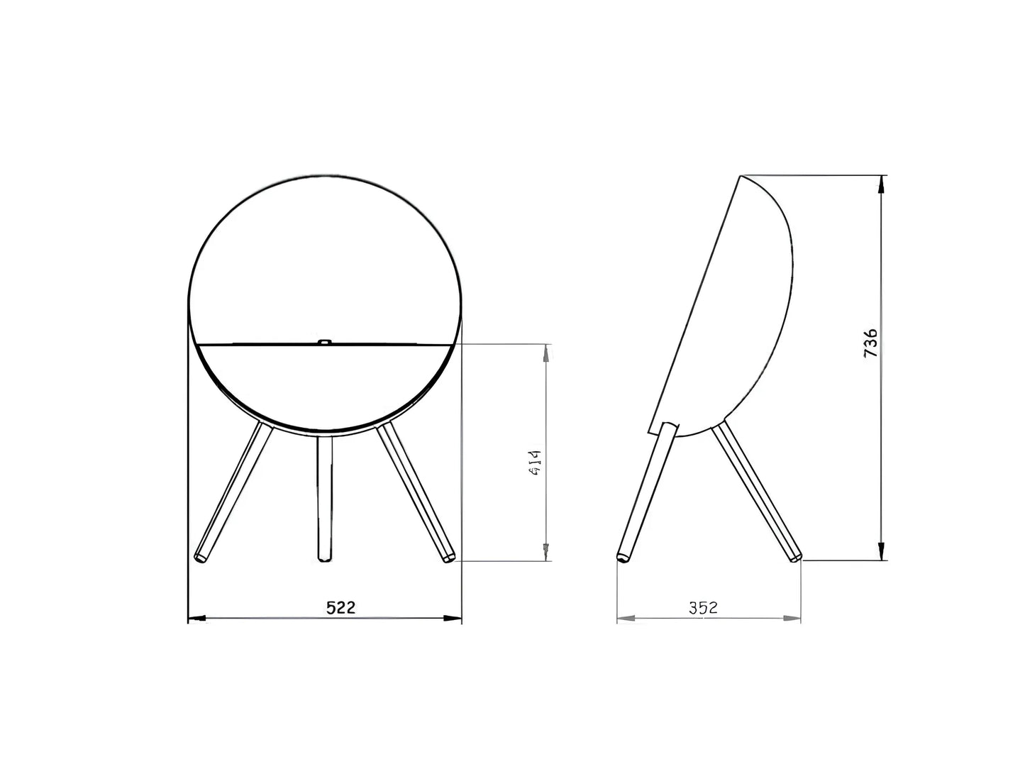 Lareira Bioetanol Eye Black - Chama Vermelha