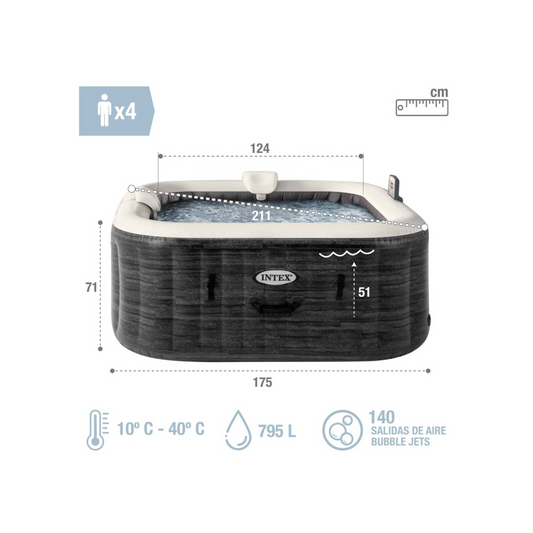 Spa de Hidromassagem Insuflável Intex Greystone Deluxe - Chama Vermelha