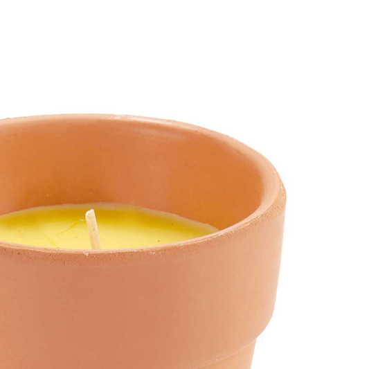 Vela de Citronela Anti-Mosquitos em Vaso Pequeno de Barro