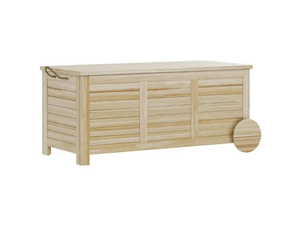 Baú de Arrumação Exterior 185L Madeira Impermeável com Tampa Amovível - Chama Vermelha