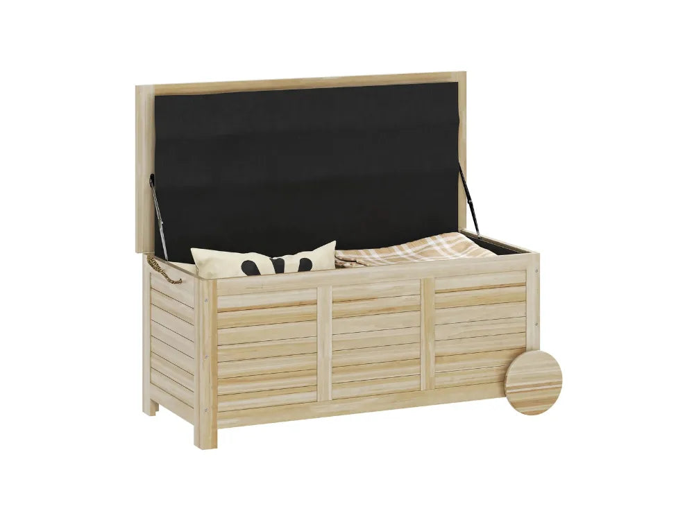 Baú de Arrumação Exterior 185L Madeira Impermeável com Tampa Amovível - Chama Vermelha