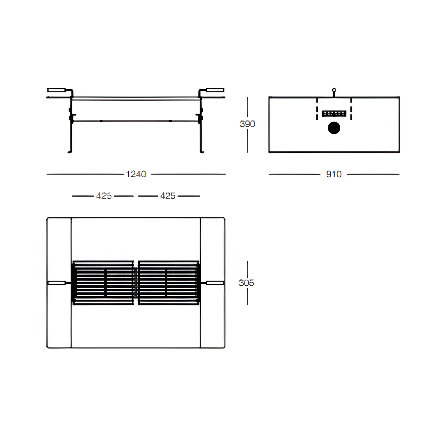 Braseiro/ Fire Pit Module s/ Grelhas Aço Corten