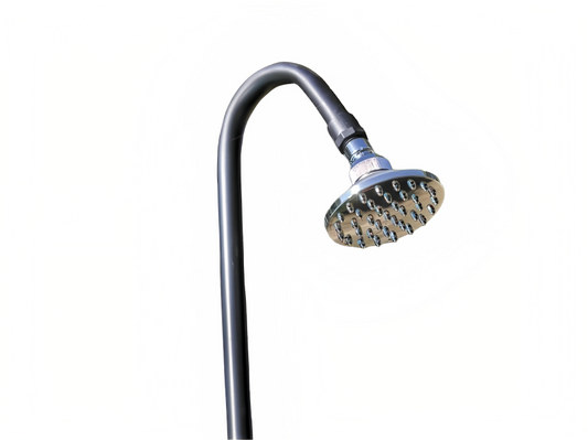 Chuveiro Solar de Alumínio Estilo Madeira Quadrado com Lava Pés Gre - Chama Vermelha