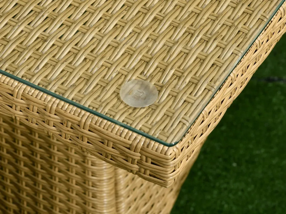 Juego de comedor de jardín de mimbre