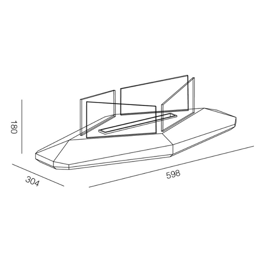 Lareira Bioetanol Boston - Chama Vermelha