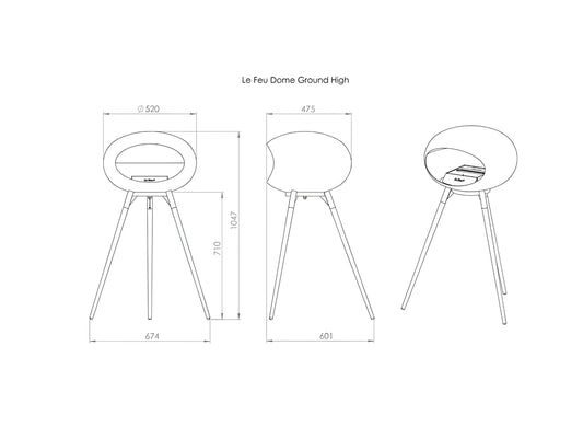 Lareira Bioetanol Ground High Nickel - Chama Vermelha