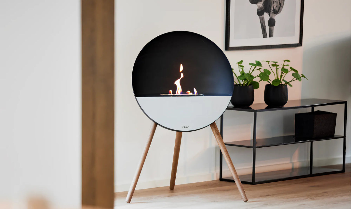 Lareira Bioetanol Eye Silver - Chama Vermelha