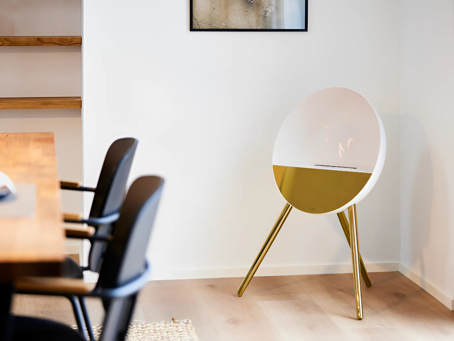 Lareira Bioetanol Eye White - Chama Vermelha