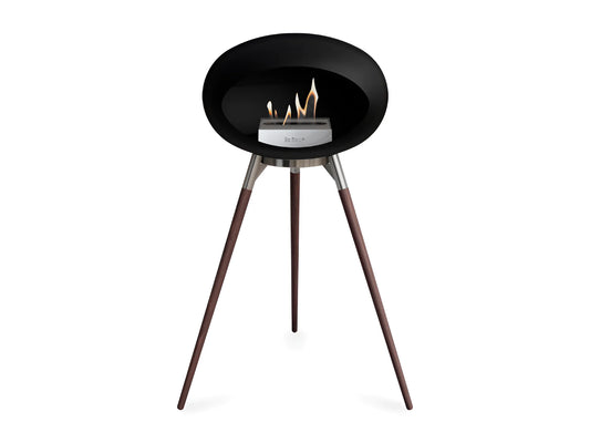 Lareira Bioetanol Ground High Black - Chama Vermelha
