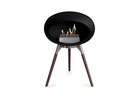 Lareira Bioetanol Ground Low Black - Chama Vermelha