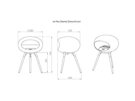 Lareira Bioetanol Ground Low Nickel - Chama Vermelha