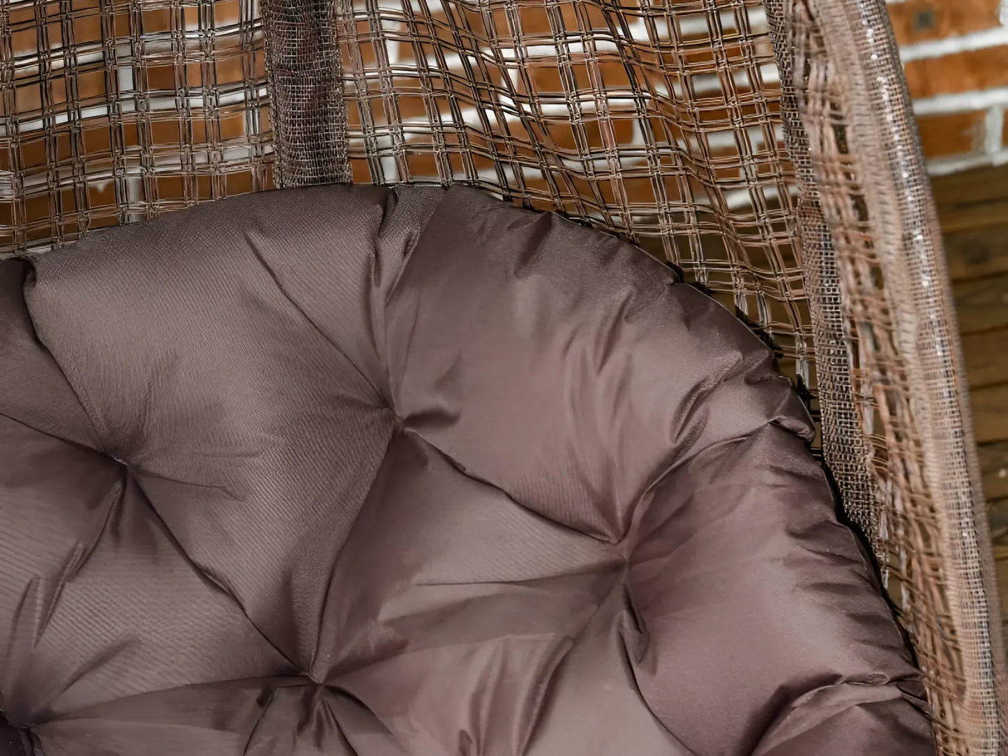 Poltrona Suspensa com Efeito Imitação de Vime para Exterior