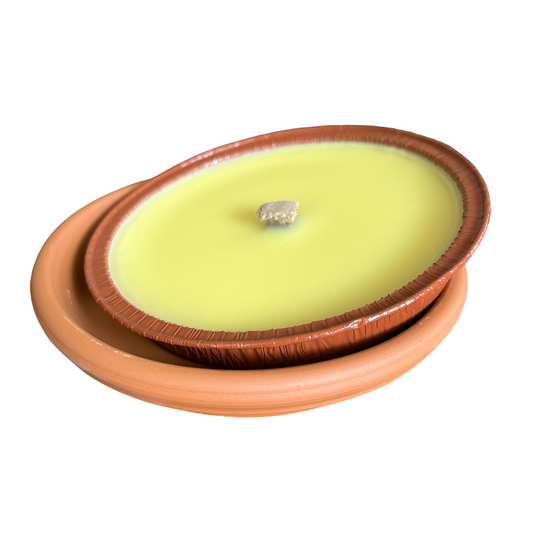 Recarga de Vela de Citronela Anti-Mosquitos para Prato Terracota - Chama Vermelha