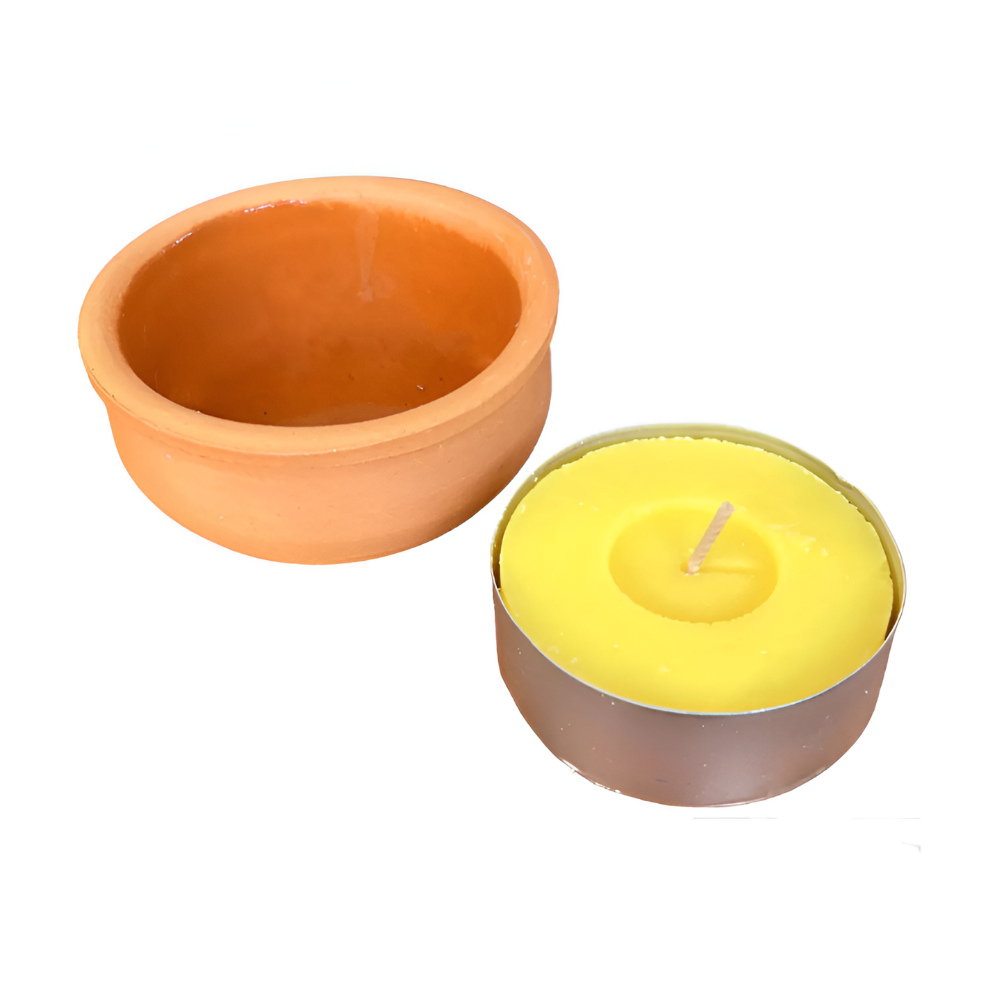 Support / casserole en terre cuite pour bougies
