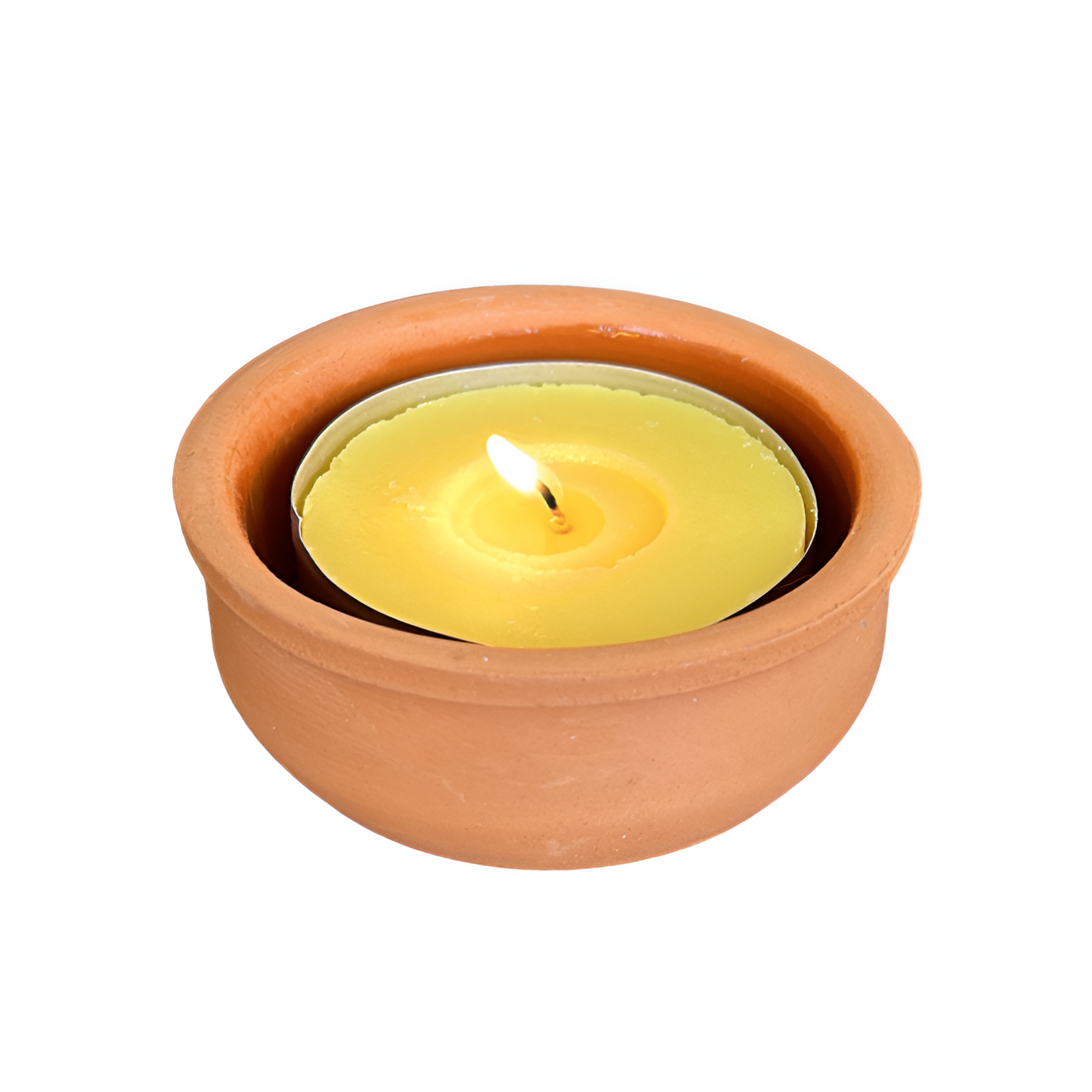Support / casserole en terre cuite pour bougies