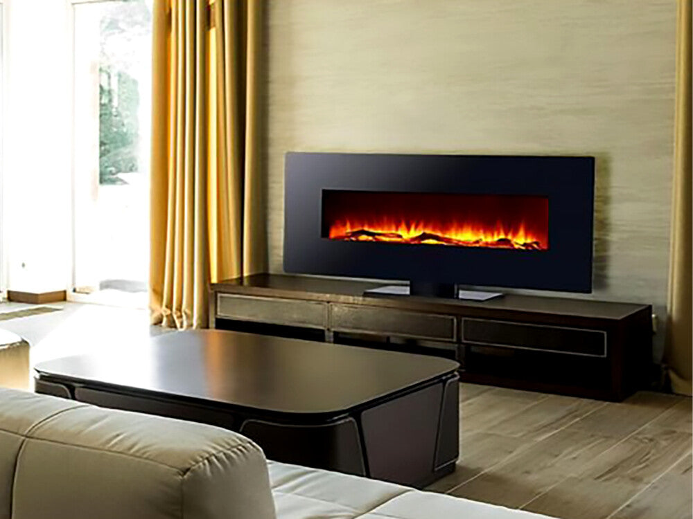 Lareira Elétrica Panorâmica Parede/ Chão 2000W Che-515 - Chama Vermelha