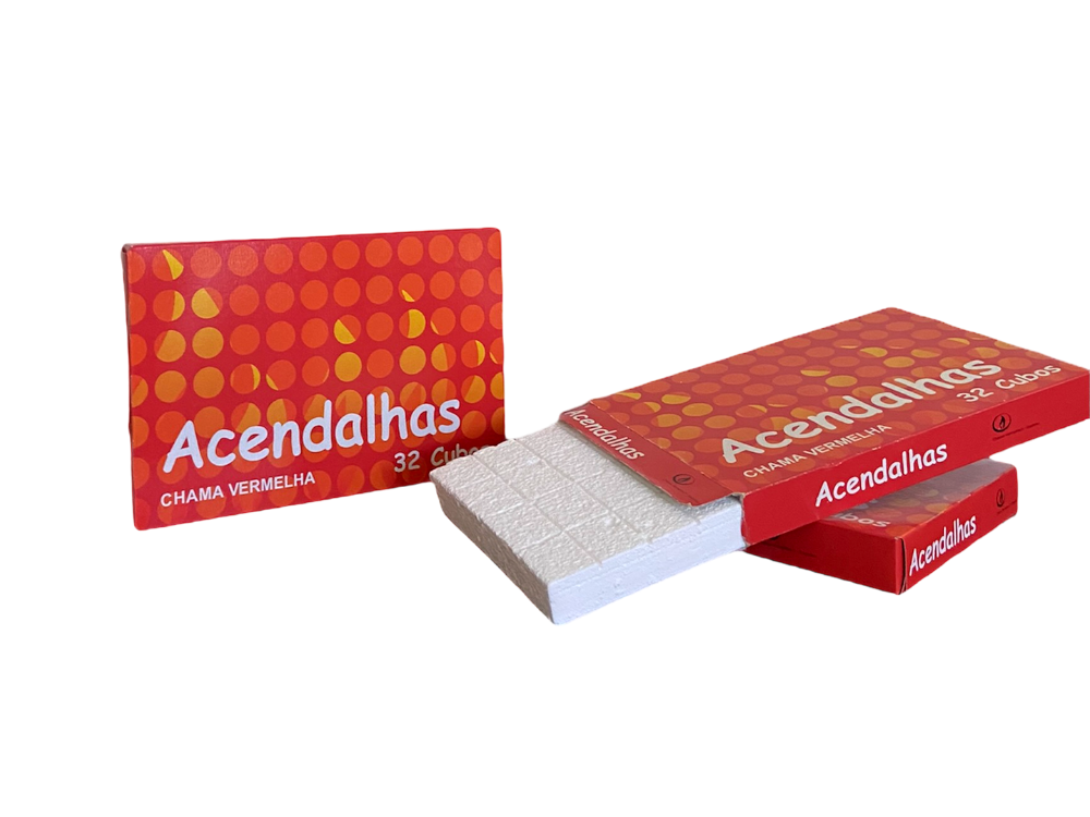 White Paraffin Firelighters Chama Vermelha