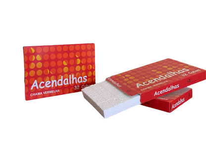 White Paraffin Firelighters Chama Vermelha