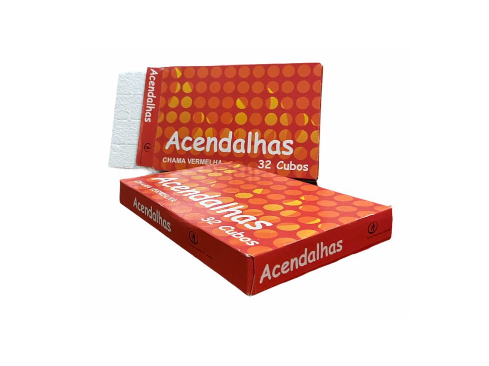 White Paraffin Firelighters Chama Vermelha