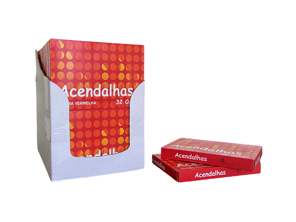 White Paraffin Firelighters Chama Vermelha
