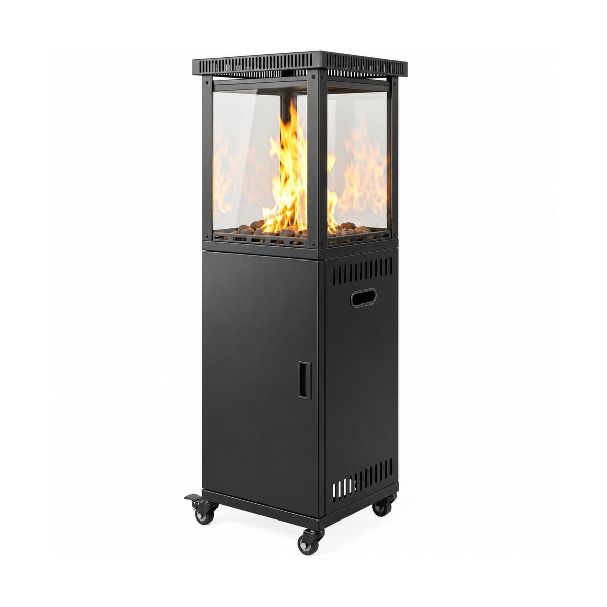 Aquecedor de Exterior a Gás 13 kW com Rodas Preto