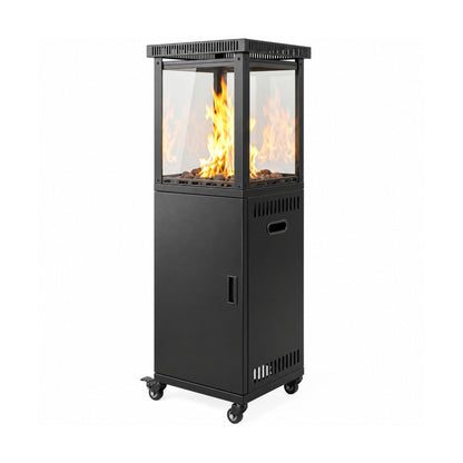 Aquecedor de Exterior a Gás 13 kW com Rodas Preto