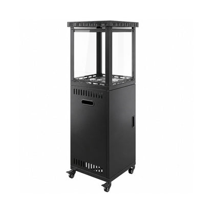 Aquecedor de Exterior a Gás 13 kW com Rodas Preto