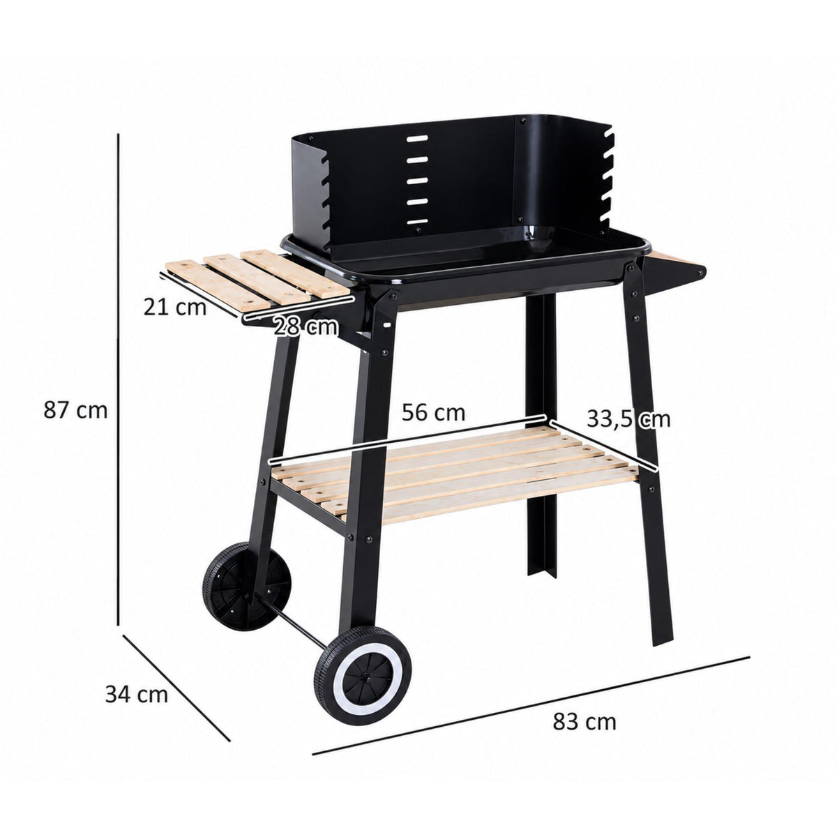 Charcoal Barbecue with Adjustable Grill + Grill and Barbecue Cleaner