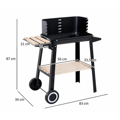Charcoal Barbecue with Adjustable Grill + Grill and Barbecue Cleaner