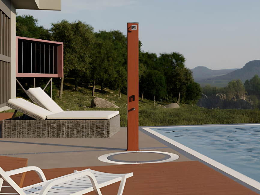 Wood Style Solar Shower 9L Gre