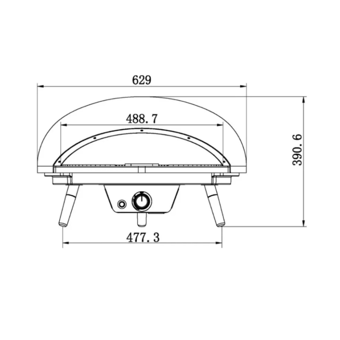 Forno de Pizza Turtle Motion a Gás com Pedra Rotativa