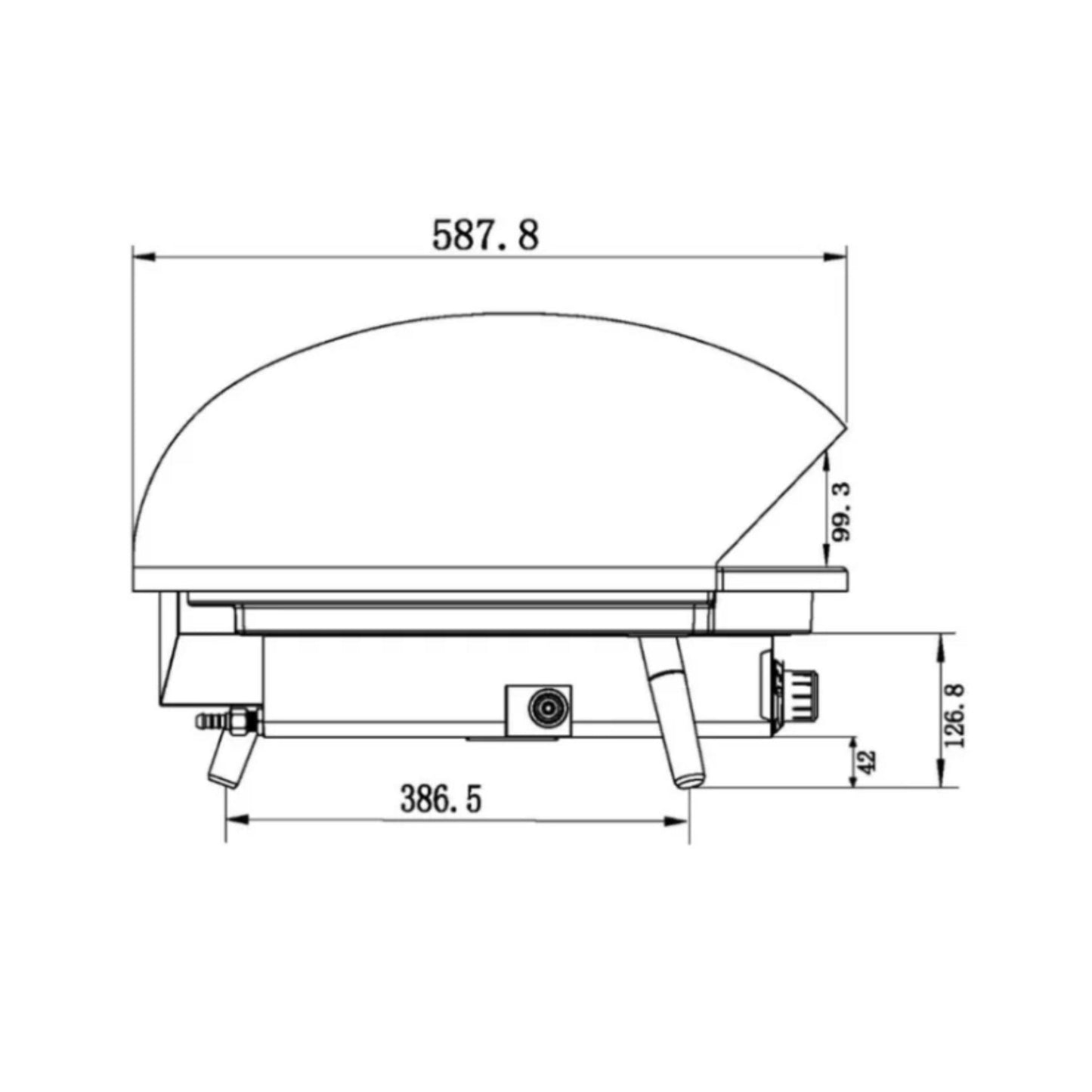 Forno de Pizza Turtle Motion a Gás com Pedra Rotativa