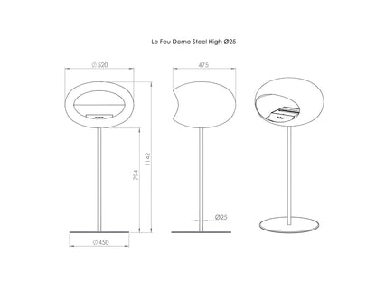 Lareira Bioetanol Ground Steel High Nickel