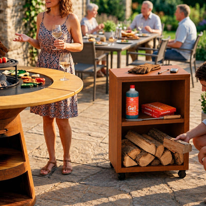Corten Steel BBQ Side Table EFP TABLE RACK