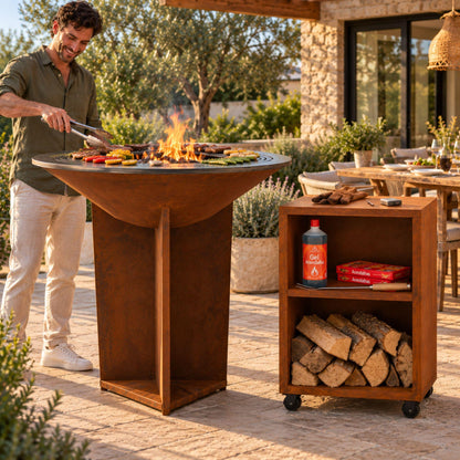 Corten Steel BBQ Side Table EFP TABLE RACK