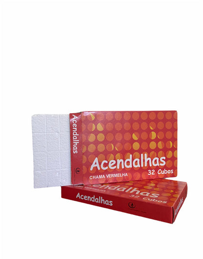 White Paraffin Firelighters Chama Vermelha