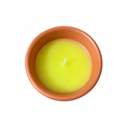 Vela de Citronela em Pote de Barro Ø8x7cm