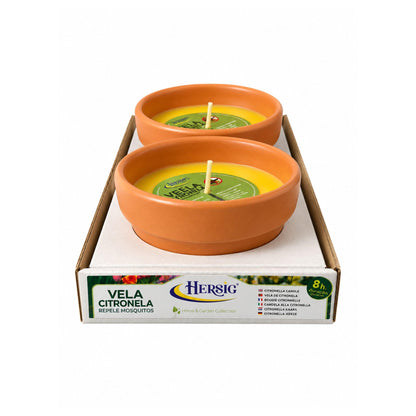 Vela de Citronela em Vaso de Barro Ø9x5 cm