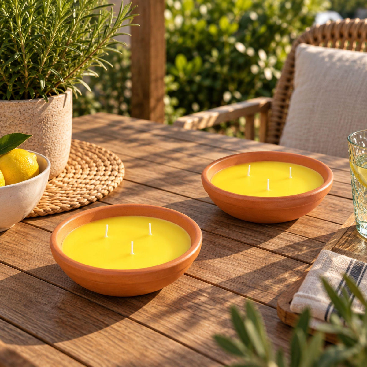 Velas de Citronela em Vaso de Barro Ø14,5x4cm